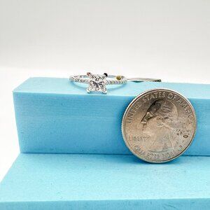 925 Sterling Sliver Moissanite Wedding/Engagement Ring, 1.0ctw VVS Stones Hip Ho